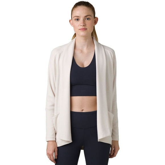Prana Women's Cream Open Front Shrug - Picture 1 of 14